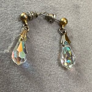 VINTAGE SWAROVSKI CRYSTAL DROP EARRINGS OS